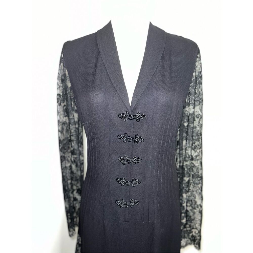 Valentino Night 100% Silk Lace Dress 6 Cocktail Date Night LBD - Picture 5 of 16